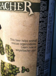 When purchasing this beer you will be helping cats and dogs get a last chance at a happy and warm home.